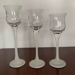 Vintage Partylite Iced Crystal Trio Candle Holders